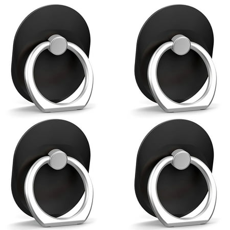 FREEDOMTECH 4-Pack Phone Ring Holder, Phone Stand Holder, Creative Universal Cell Phone 360-degree Rotation Finger Sticky Anti-Drop Ring Holder For iPhone, Samsung Galaxy, HTC, LG, Android (Best Cell Phone Anti Spyware)