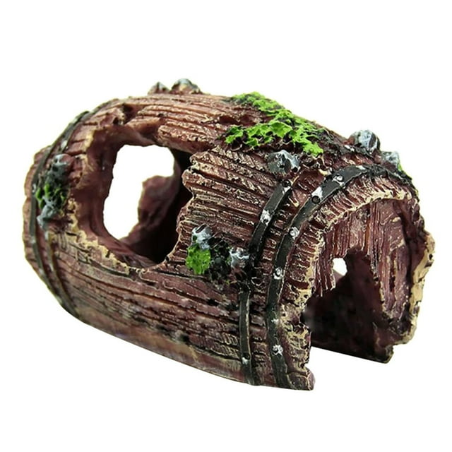 Log Resin Hollow Tree Trunk Ornament, Aquarium Decoration, Resin Hideout for Turtles, Fish & Aquatic Pets