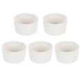 thumbnail image 3 of Xing 5pcs Ceramic Baking Bowl High Temperature Resistance Bowl Wicker Handleless Cup Dessert Small Bowl for Home Kitchen (White), 3 of 6