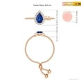 thumbnail image 4 of ANGARA Natural Pear-Shaped Sapphire Halo Bolo Ring in 14K Rose Gold for Women (Size-6x4mm) | September Birthstone, Birthday, Anniversary, Jewelry Gift for Women | Natural Blue Sapphire Ring, 4 of 8
