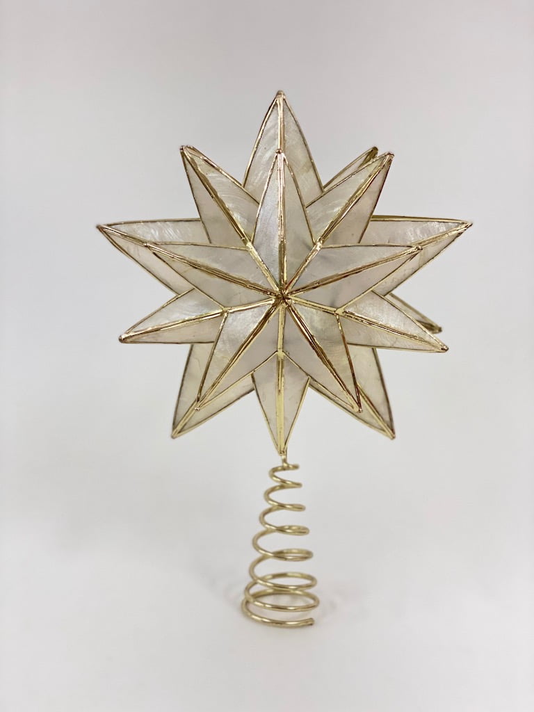 Holiday Time Capiz Tree Topper, Gold
