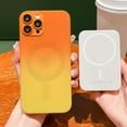 thumbnail image 5 of Magnetic for iPhone 14 Pro Max Case, Compatible with MagSafe, Full Camera Lens Film Protection Cute Gradient Color Silicone Shockproof Matte Cover for Women & Men (iPhone 14 Pro Max,Orange Yellow), 5 of 15
