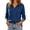 Blue, variant on Women Long Sleeve Knit Pullovers Lapel V Neck Ribbed Textured Blouse Loose FIt Lightweight Tunic Tops for Fall Winter Green XXL