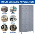 thumbnail image 4 of 15 Door Storage Locker 72 Inch Metal with Lock for Employees, Home Gym, Office, School, Garage,Gray, 4 of 8