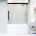 thumbnail image 3 of VIGO Elan E-Class 56 to 60 in. W x 66 in. H Sliding Frameless Tub Door in Matte Black with 3/8 in. (10mm) Fluted Glass, 3 of 14