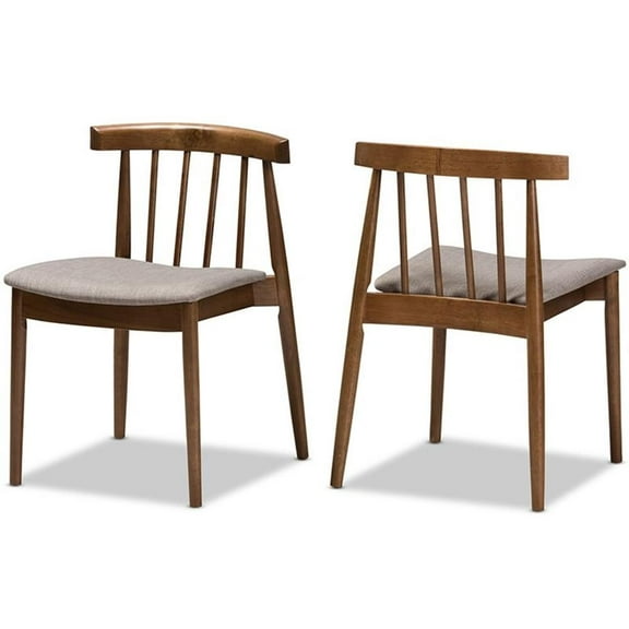 Bowery Hill Dining Side Chair in Beige and Brown (Set of 2)