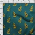thumbnail image 2 of oneOone Cotton Jersey Dark Teal Green Fabric Peacock Block Sewing Craft Projects Fabric Prints By Yard 58 Inch Wide, 2 of 4