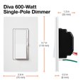 thumbnail image 5 of Interruptor Dimmer Lutron Diva 600W para Bombillas Incandescentes, 5 of 5