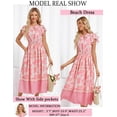thumbnail image 3 of Vestido floral de verano GRACE KARIN con flores rosas talla M para mujer, 3 of 5