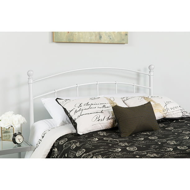 Decorative White Metal Twin Size Headboard