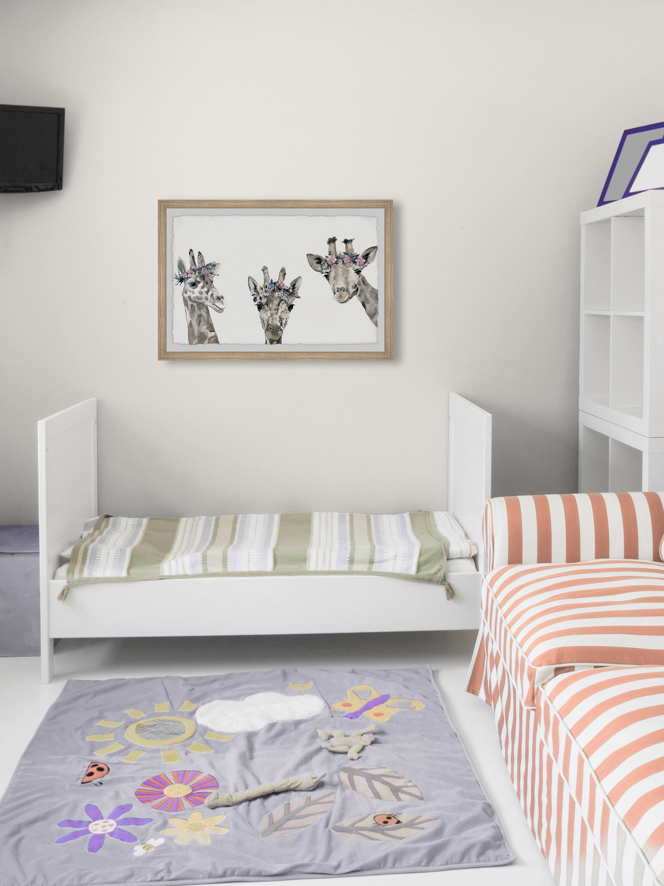 Marmont Hill Flower-crowned Giraffes Framed Wall Art