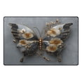 thumbnail image 2 of 60x39in Area Rug Machine Washable Floor Mats Skid-Resistant Backing Carpet for Home Kitchen Bedroom Silver and Black Butterfly, 2 of 7