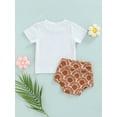 thumbnail image 4 of Infant Baby Lettering Short Sleeve T-shirt Tops Tee Elastic Drawstring Waist Shorts, 4 of 9