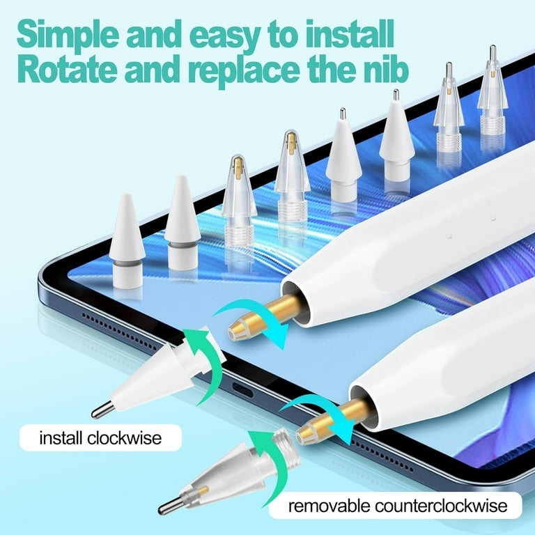 8 Pack Apple Pencil Tips, Upgraded Replacement Pencil Nibs