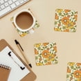 thumbnail image 6 of Multi-Shape Mdf Cork Coaster 4 Pieces Of Anti-Slip, Anti-Wear And Anti-Fouling 3.9in Easy To Clean And Stable Structure Groovy Flowers (3) Square, 6 of 7