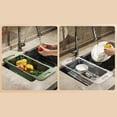 thumbnail image 4 of Over the Sink Colander Strainer Basket - Expandable Fruits and Vegetables Wash Kitchen Sink Strainer,Multifunctional Retractable Plastic Kitchen Sink Strainer Basket On (Green Transparent), 4 of 7