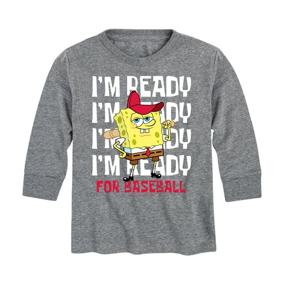 SpongeBob SquarePants - Ready For Baseball - Toddler And Youth Long Sleeve Graphic T-Shirt