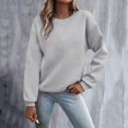 thumbnail image 2 of Sweaters For Women Oversized Crewneck Long Sleeve Fleece Pullover Top Soft Comfy Fashion Casual Winter Outfit L Womens Sweaters, 2 of 7