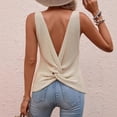 thumbnail image 7 of DeHolifer Womens Vest Tank Tops Summer Cute V-Neck Sleeveless Knit Camisole Tops Blouses Shirts Beige L, 7 of 7
