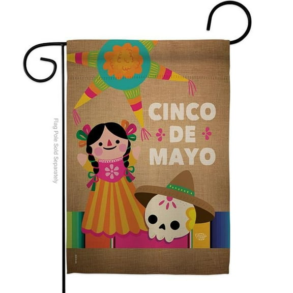 Ornament Collection G192059-BO Cinco de Mayo Day Summertime 13 x 18.5 in. Double-Sided Decorative Vertical Garden Flags for House Decoration Banner Yard Gift