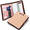 Rose Golden, variant on Black Grid Leather Padfolio Portfolio 1 Inch 3 Ring Binder Letter Size Clipboard with Storage