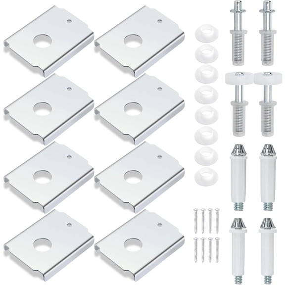 Bi-Fold Door Repair Kit for 1-3/8" Wood Door,8 Pcs N7192 Bi-Fold Door Repair Bracket,2Sets N7266 Bi-Fold Door Top Pivot