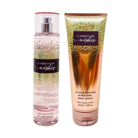 Bath and Body Works A Thousand Wishes Duo Gift Set - Fragrance Mist and Body Cream - Full Size