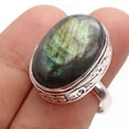 thumbnail image 4 of Silver Plated Ring Jewelry For Womens - Labradorite Gemstone Handmade Ring - Size Adjustable - Fashion Jewelry Gift For Her - Bohemian style Statement Ring For Women - R-568, 4 of 4