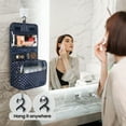 thumbnail image 7 of InnOrca Portable Travel Toiletry Bag Home Cosmetic Organizer Makeup Bag, Navy Blue & Polka Dots, 7 of 7