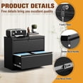 thumbnail image 4 of Lateral File Cabinet with Lock, 2 Drawer Metal Filing Cabinet, File Cabinet Organizer for Home Office, Easy Assembly, Lockingl File Cabinets for Legal/Letter/A4, 35.43"W x 15.75"D x 28.5"H,Black, 4 of 9