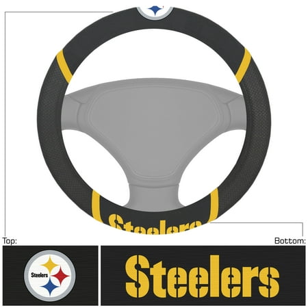 Pittsburgh Steelers Logo & Wordmark Steering Wheel Cover - No (The Best Of Stealers Wheel)