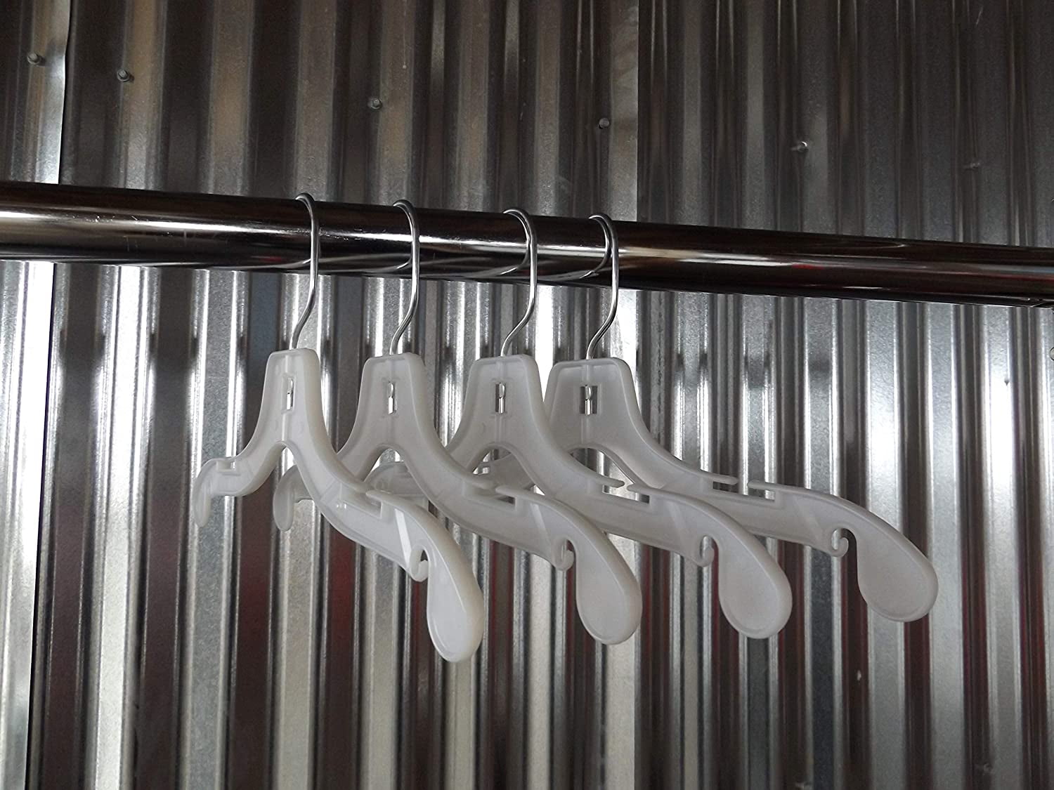 NAHANCO 12" Plastic Shirt Hanger, White (Pack of 100)