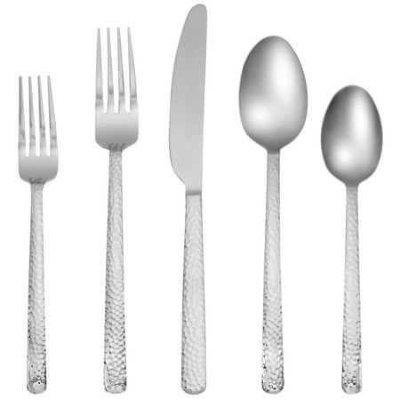 Cambridge Henrietta Hammered/Mirror 18/0 20-Piece Flatware Set