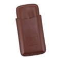 Leather Cigar Case Portable 3 Finger Cigar Humidor Carrying Case with