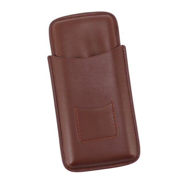 Estuche para cigarros, Estuche para cigarros de cuero Estuche para humidificador de cigarros pequeño portátil Estuche para cigarros con bolsillo para cortador Compacto y liviano