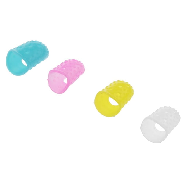 4 protectores de silicona para puntas de guitarra, bajo, banjo, accesorio-S shamjiam Guitarra yema del dedo
