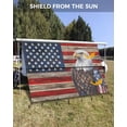 thumbnail image 3 of 4th of July RV Awning Sun Shade Screen 9'X15.3' Patriotic Eagle USA Flag Mesh Sunscreen Red White and Blue Wood Awning Shade Screen with Zipper UV Blocker Completed Kits for RV Motorhome Camper, 3 of 7