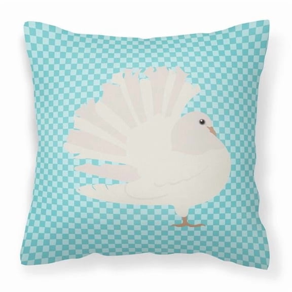 Silver Fantail Pigeon Animal Art Checkboard Design Fabric Decorative Pillow