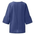 thumbnail image 4 of Womens Summer Tops 3/4 Sleeve Crewneck Plain Blouses Dressy Casual Loose Fit Comfy Womens Fashion Tshirts Shirts, 4 of 6