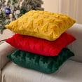 thumbnail image 6 of Christmas Tree Pillow Covers 18x18 inch Set of 2 Christmas Decoration Beige Soft Plush Faux Fur Jacquard Throw Pillows for Bedroom Sofa Holiday Festivals Winter Home Decor PTK006C18, 6 of 13