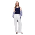 thumbnail image 1 of Pantalón Gap de lino con pernera ancha para mujer, color blanco óptico, talla XL, 1 of 6