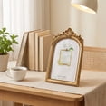 thumbnail image 4 of Gold Picture Frame, Vintage Baroque Style Carved Photo Frame with Ornate Curved Design for French Style Wall Art and Desktop Gallery Display, 4 of 6