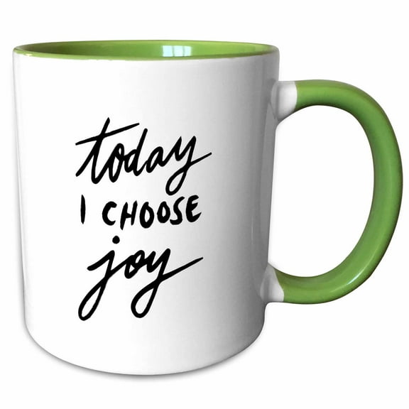 3drose, Today I Choose Joy, 11oz Two-tone Green Mug