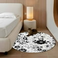 thumbnail image 3 of Vintage Flowers Round Rug 3ft Washable Circle Entryway Rugs Non Slip Black White Farmhouse Floral Plants Area Rug Indoor Floor Carpet for Bedroom Kitchen Living Room Home Office Dining Room Nursery, 3 of 8