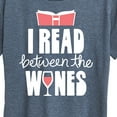thumbnail image 3 of Instant Message - I Read Between The Wines - Women's Short Sleeve Graphic T-Shirt, 3 of 6