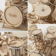thumbnail image 5 of Rompecabezas 3D TUNC Modelo de madera Instrumentos musicales Kit de batería, 5 of 5