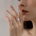 thumbnail image 4 of y 925 Sterling Silver Fidget Anxiety Ring - Owlhole Stone Rotatable Spinner Ri, 4 of 5