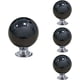 thumbnail image 1 of Juego de 4 pomos para cajones, tiradores de cerámica redondos negros, pomos para puertas de armarios, muebles, cajones, 28mm, 1 of 5