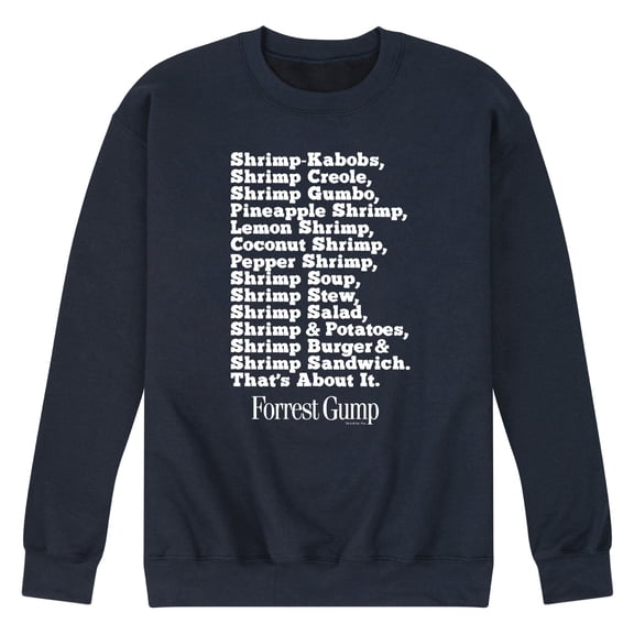 Forrest Gump - Bubbas Shrimp List - Men's Crew Neck Fleece Pullover