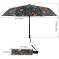 thumbnail image 3 of Neon Guitar Star Compact Sun Umbrella Windproof Travel Umbrellas for Rain Strong Portable UV Protection, 3 of 8